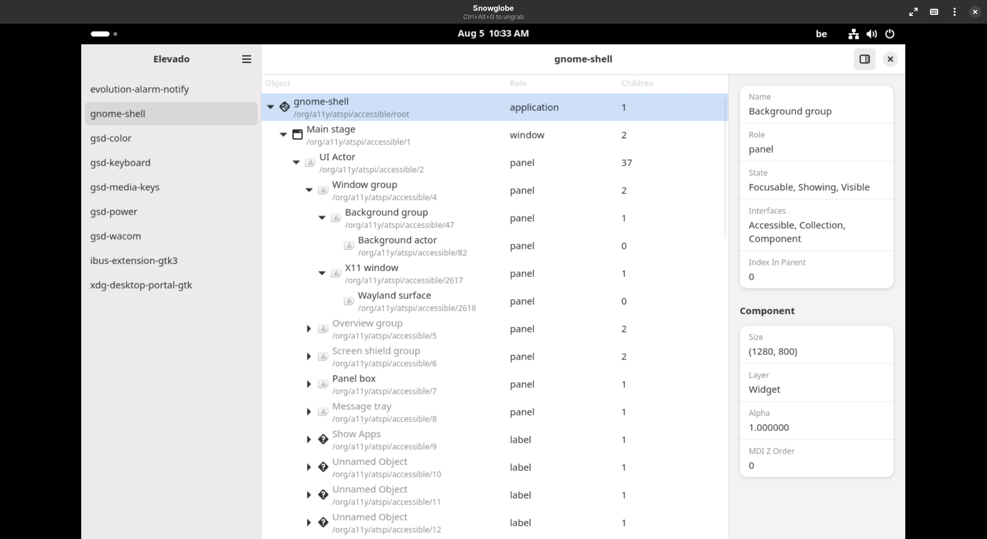 Accessibility tree from local development